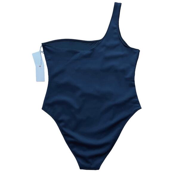 Good American Always Fits One-Shoulder One-Piece Swimsuit Black Plus Size 3X NWT - Picture 3 of 7